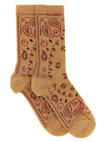 Alanui Bandana Socks Beige