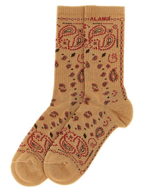 Alanui Bandana Socks Beige