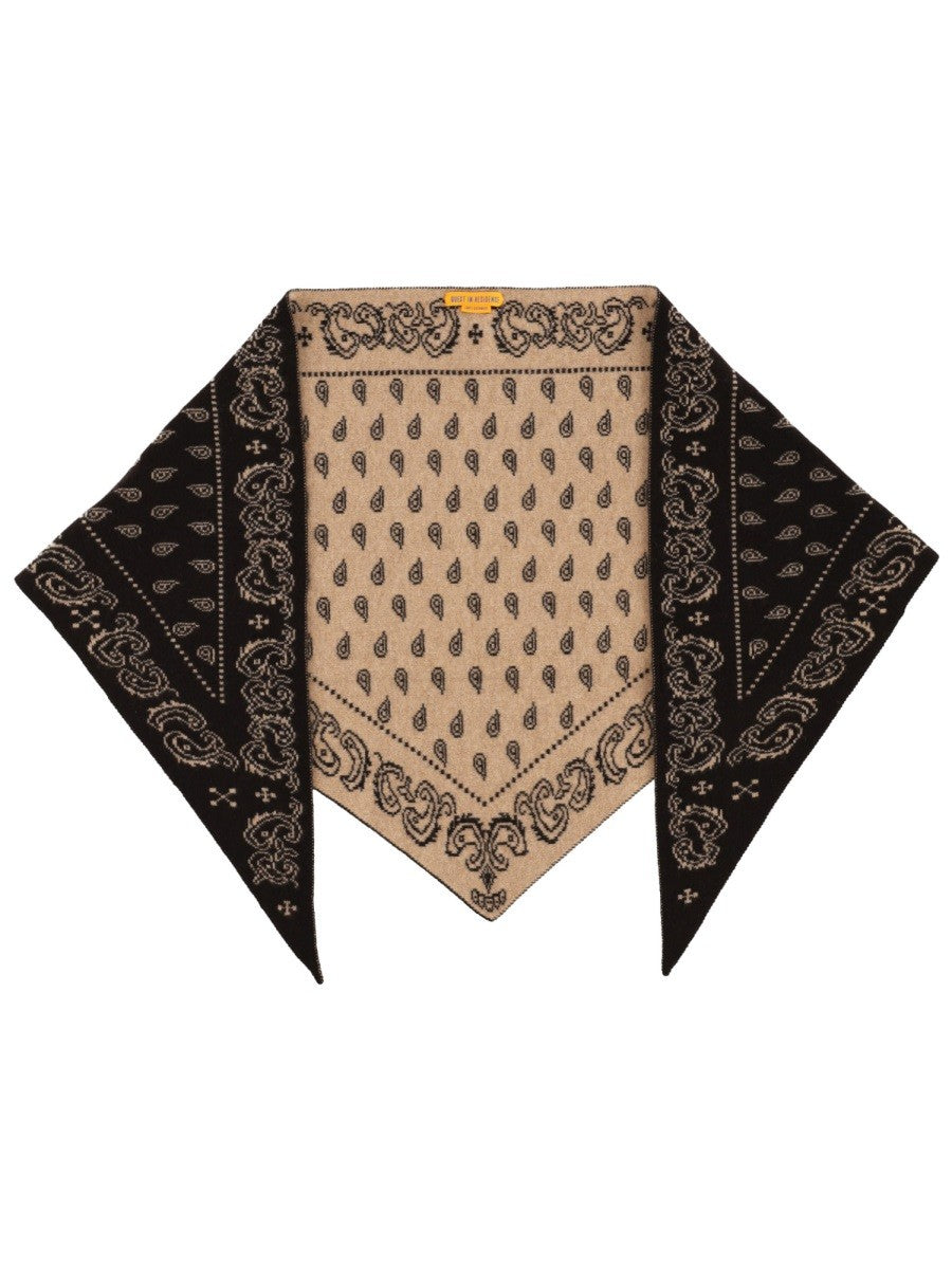 Guest In Residence Women's the Wild Rag Scarf with Motif Paisley Brown
