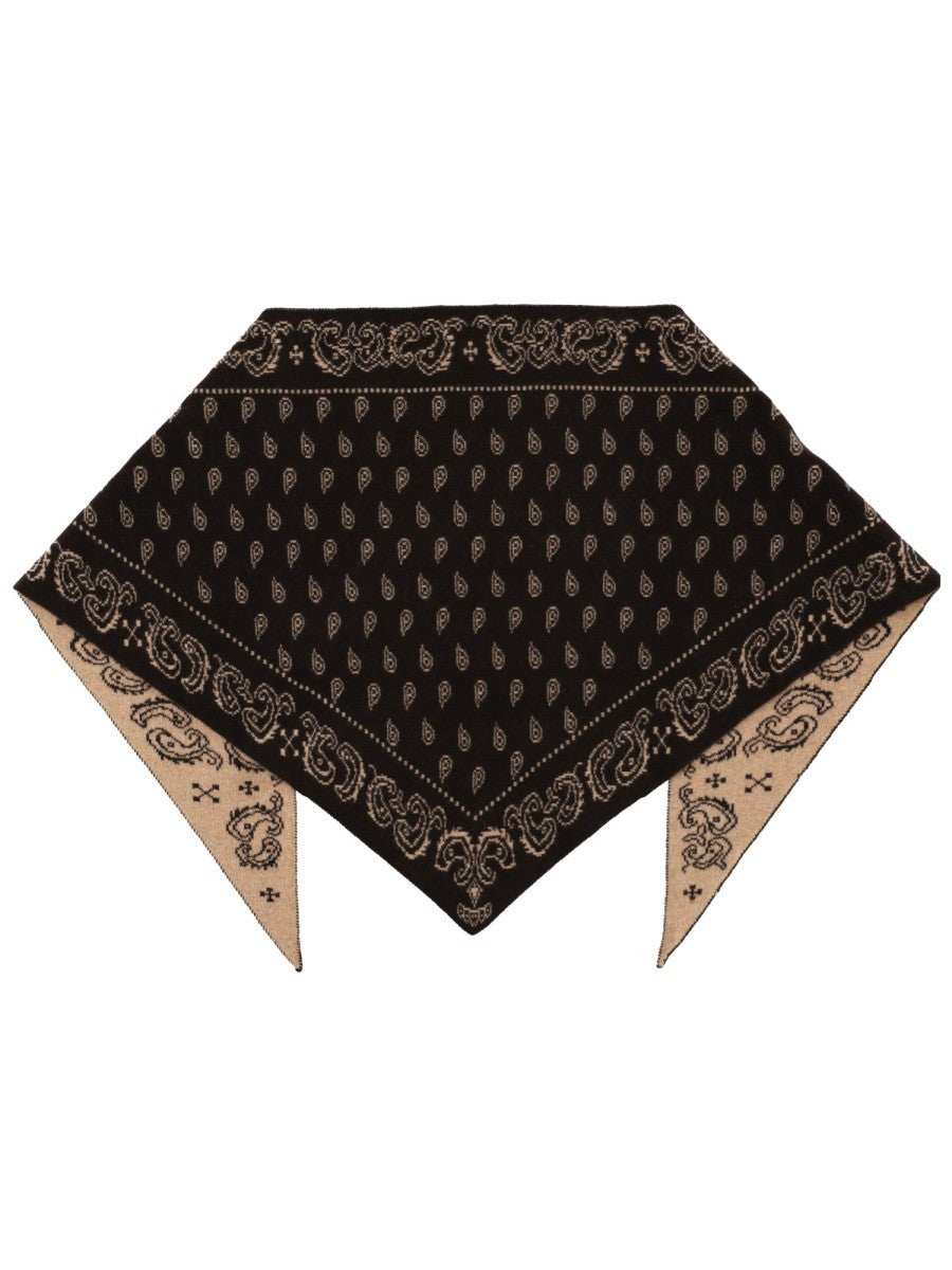 Guest In Residence Women's the Wild Rag Scarf with Motif Paisley Brown, view 2
