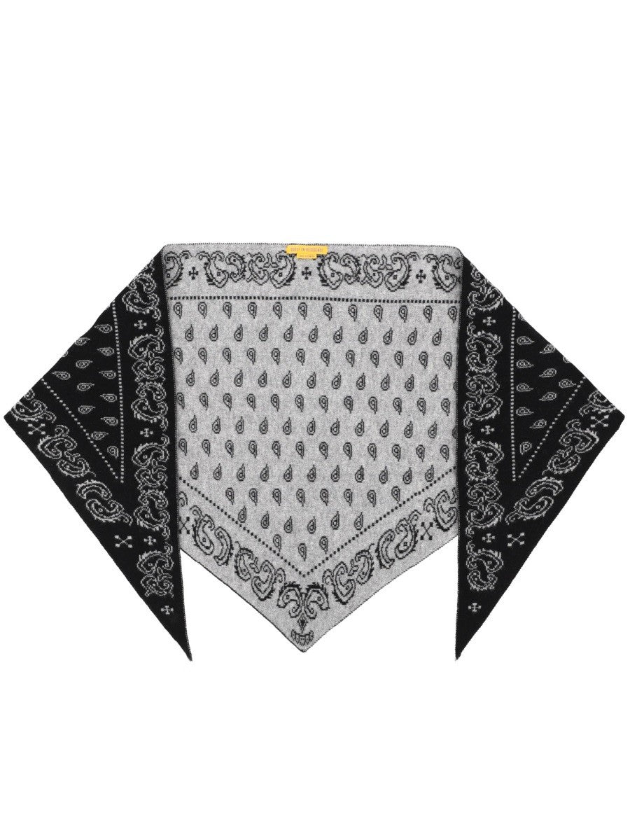 Guest In Residence Women's the Wild Rag Scarf with Motif Paisley Black