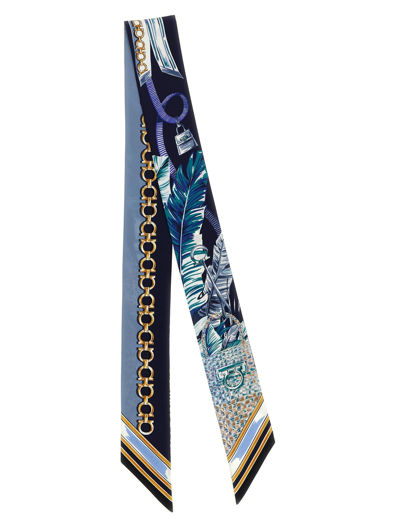 Ferragamo Bandeau Felini Print Blue