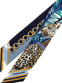 Ferragamo Bandeau Felini Print Blue