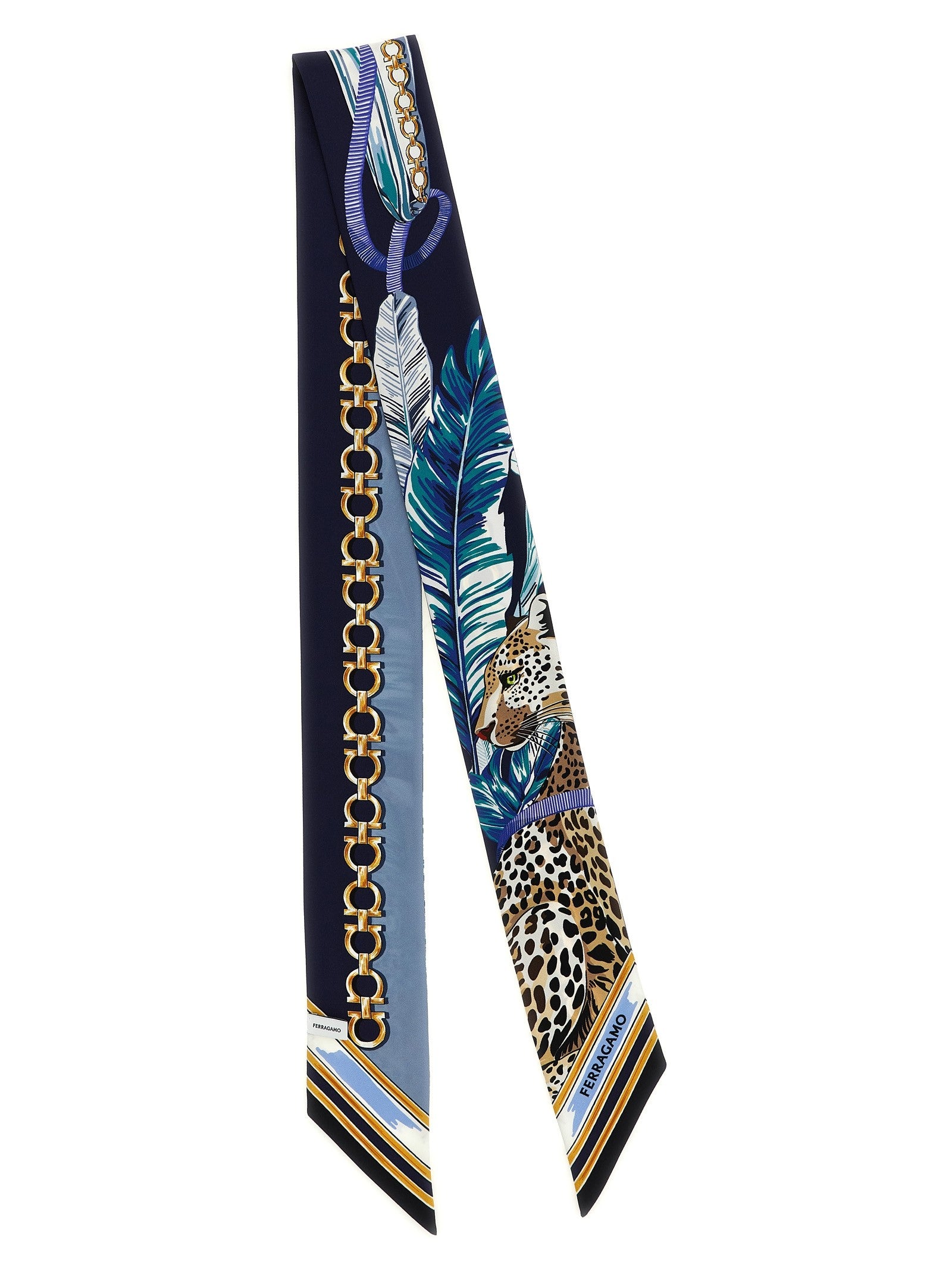 Ferragamo Bandeau Felini Print Blue