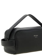 PRADA Leather Crossbody Bag Bandoliera Black
