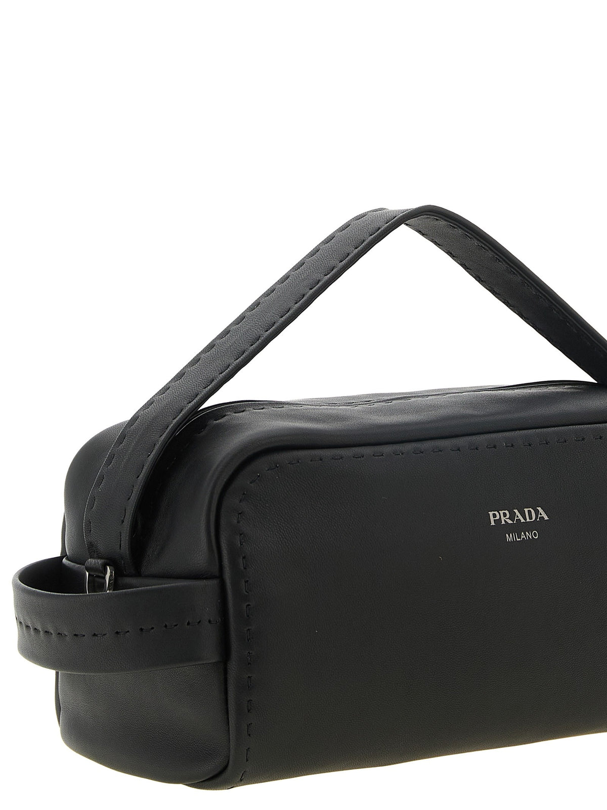 PRADA Leather Crossbody Bag Bandoliera Black