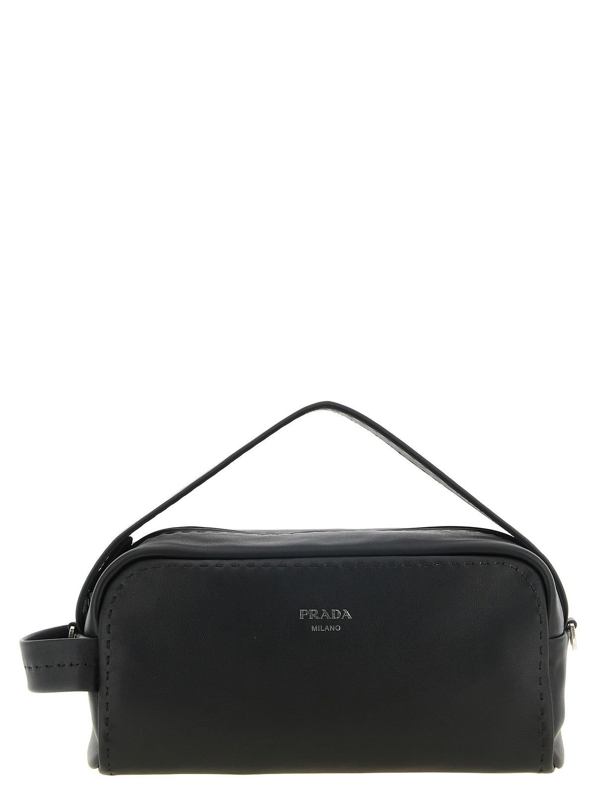 PRADA Leather Crossbody Bag Bandoliera Black