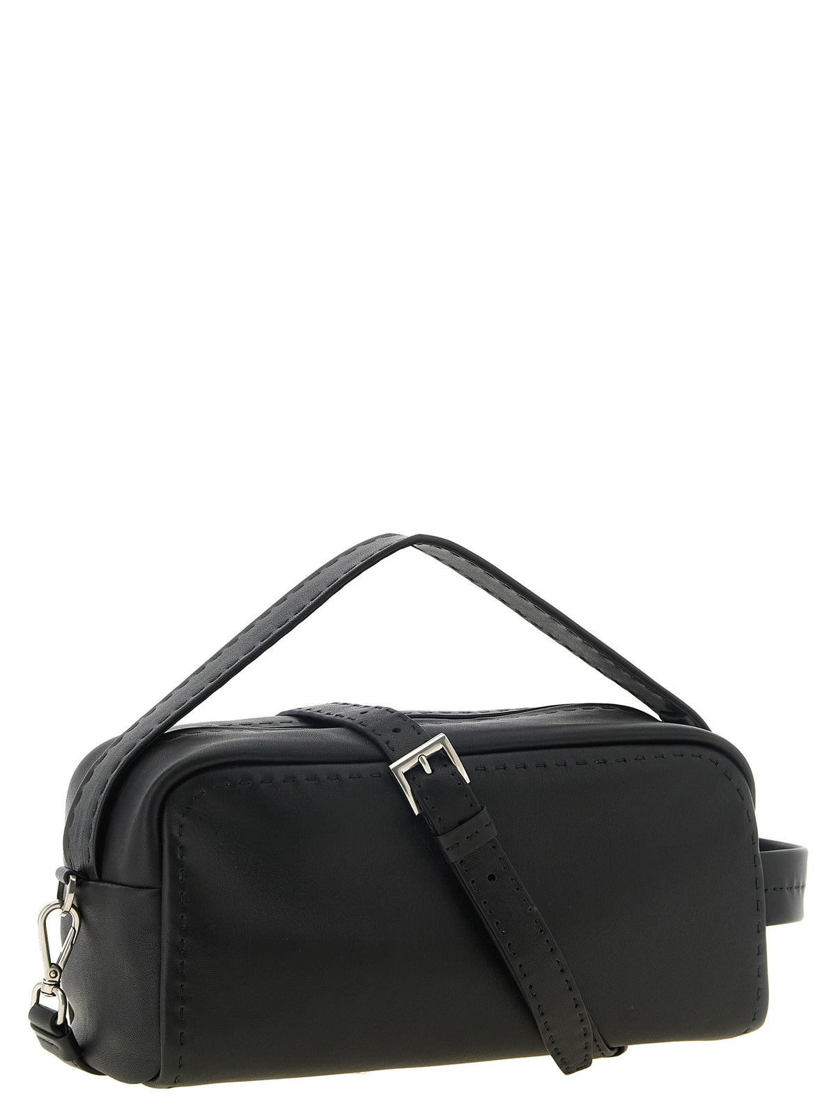 PRADA Leather Crossbody Bag Bandoliera Black