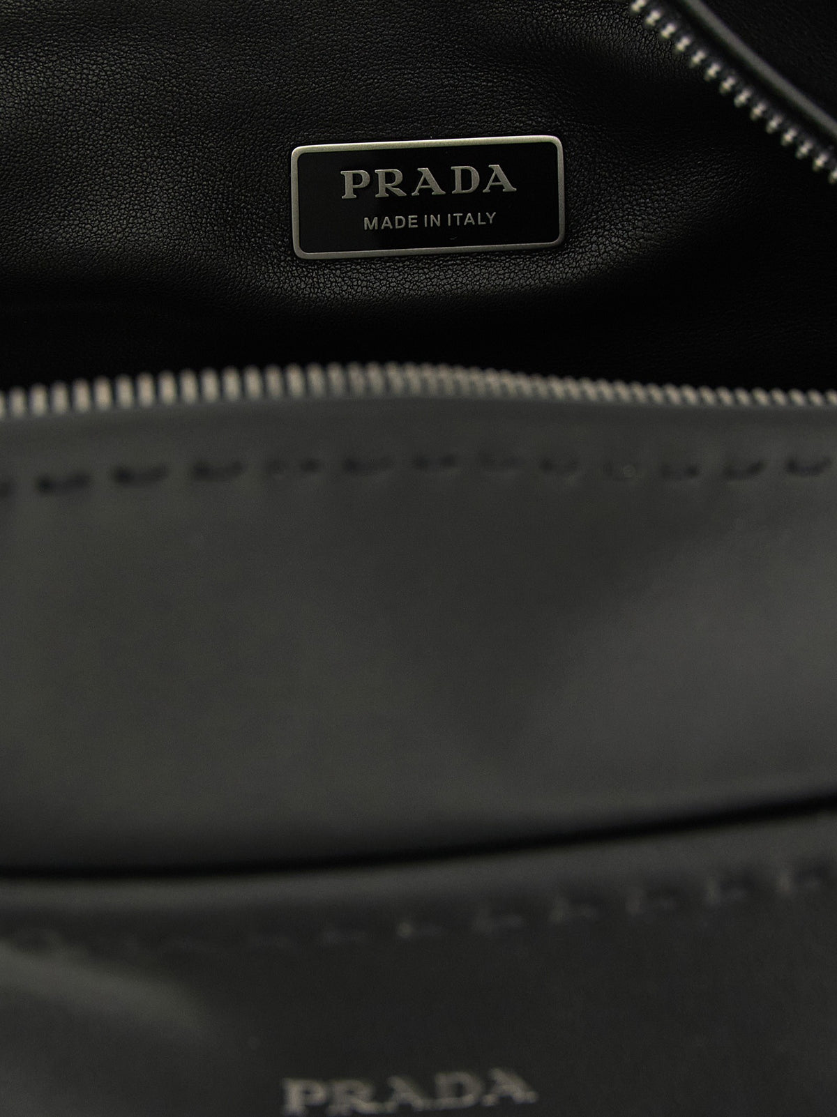 PRADA Leather Crossbody Bag Bandoliera Black