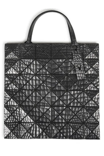 Bao bao issey miyake women’s borsa tote meta kaiju black in black with geometric pattern and textured faceted surface