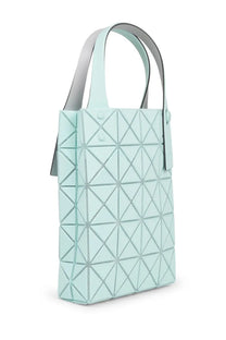 Bao Bao Issey Miyake women’s prism plus tote bag blue with mint green geometric pattern silver toned handles and stitching