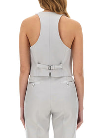 Tom Ford Women's Barathea Silk Wool Vest Grey Tom Ford