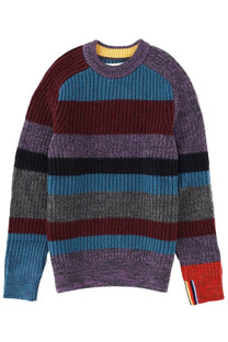 Barbour men’s paul smith barbour striped sweater multicolor featuring a colorful knit with ribbed crew neck and cuffs