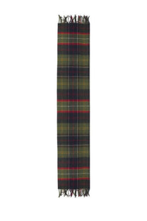 Barbour men’s sciarpa brack patchwork tartan multicolor scarf in rich green black and red plaid with fringed edges