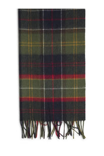 Barbour men’s sciarda brack patchwork tartan multicolor scarf with classic green navy blue and red plaid fringed edges