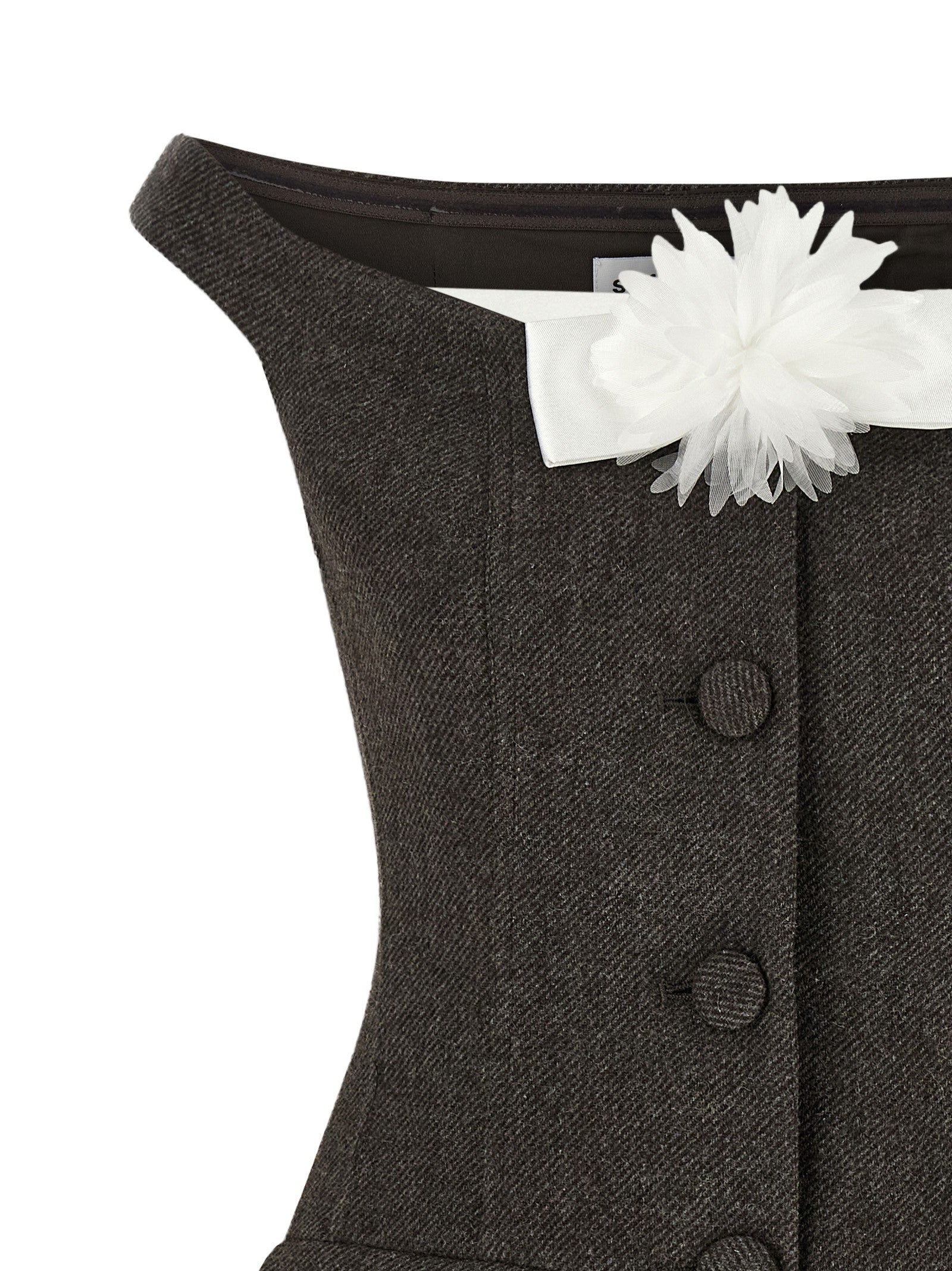 self-portrait Bardot Neckline Dress Brown