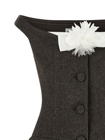 self-portrait Bardot Neckline Dress Brown