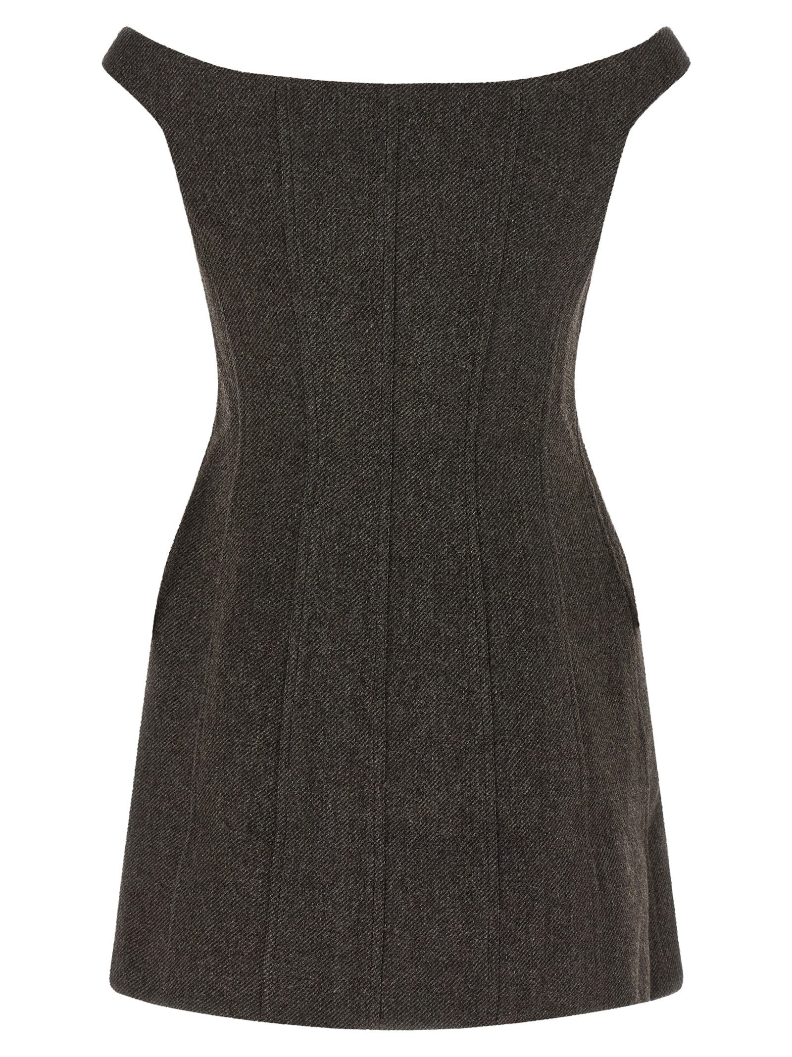 self-portrait Bardot Neckline Dress Brown