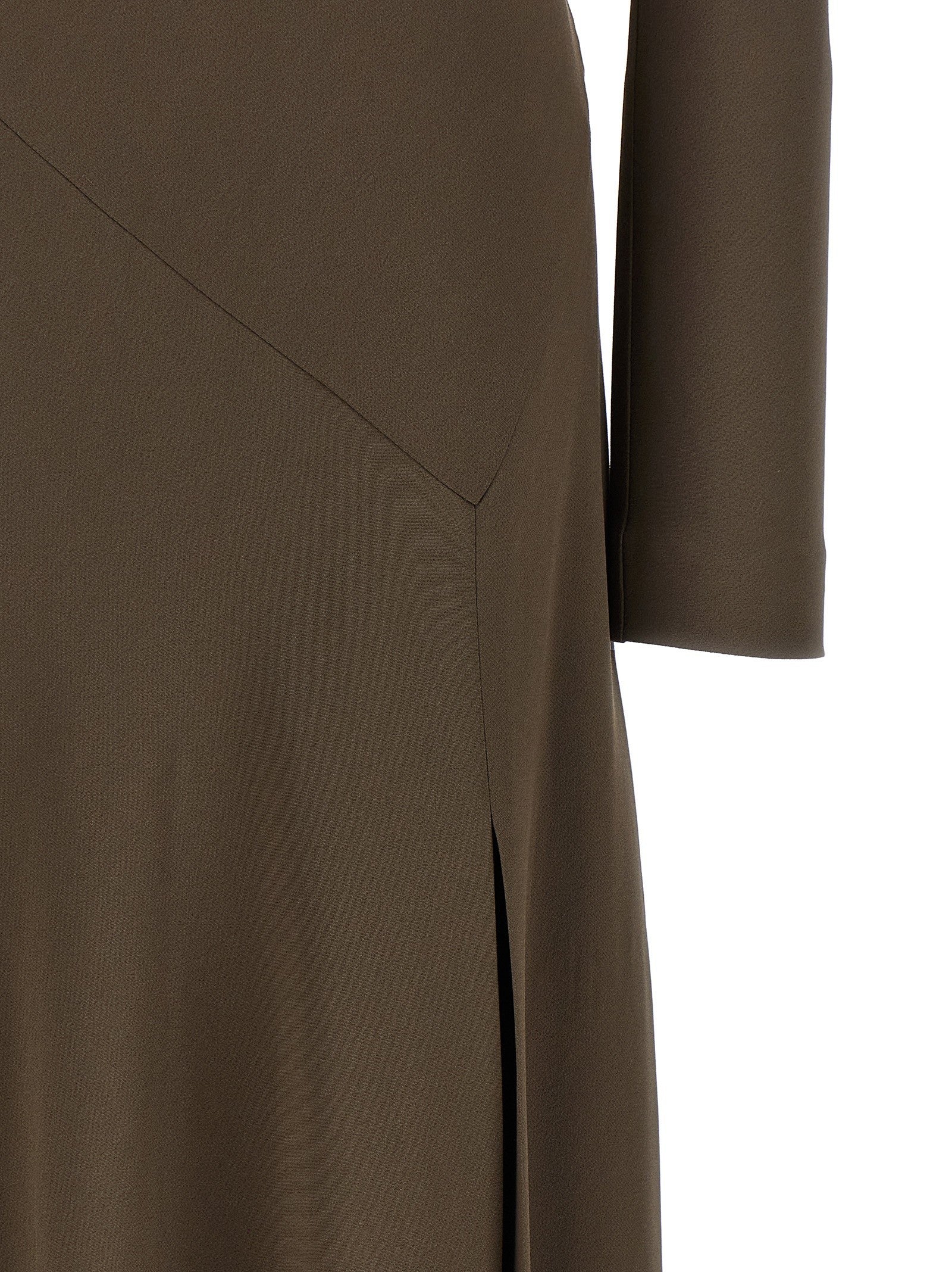 Alberta Ferretti Bare Shoulder Dress Brown