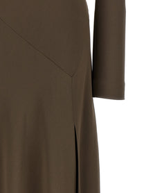 Alberta Ferretti Bare Shoulder Dress Brown
