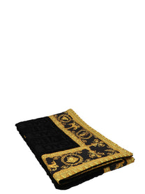 Versace Home Barocco Beach Towel Black