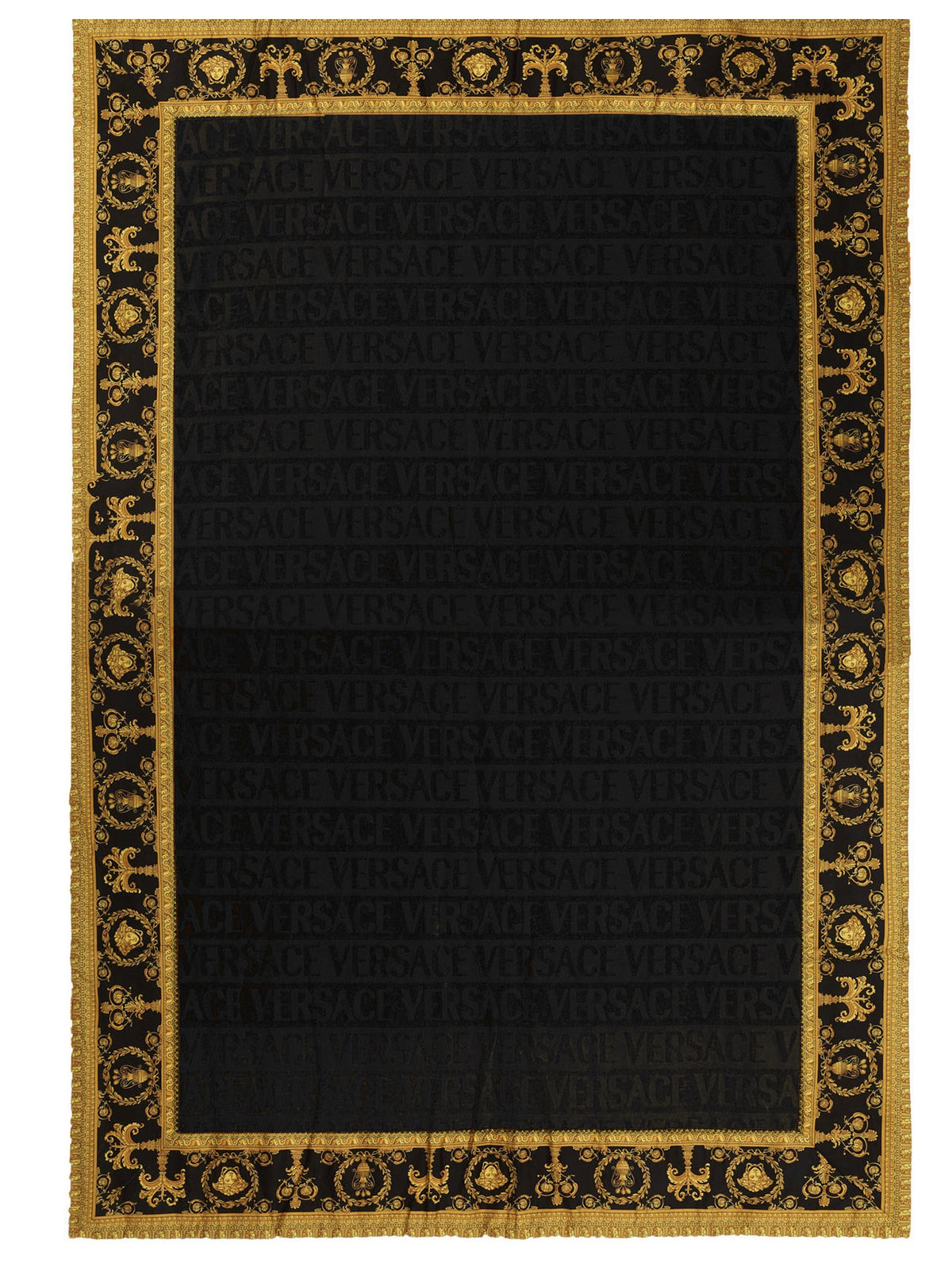 Versace Home Barocco Beach Towel Black