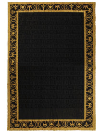 Versace Home Barocco Beach Towel Black