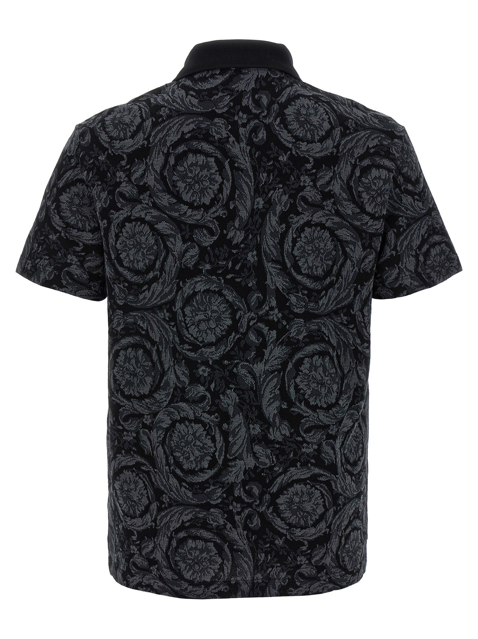 Versace Baroque Polo Shirt Grey