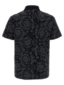 Versace Baroque Polo Shirt Grey