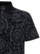 Versace Baroque Polo Shirt Grey, view 3