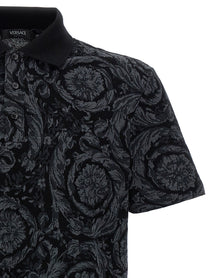 Versace Baroque Polo Shirt Grey