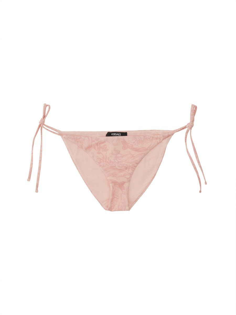 Versace Women's Baroque Print Bikini Bottom Blue