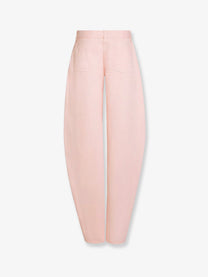 ALAÏA Women's Barrel Fit Denim Trousers Pink