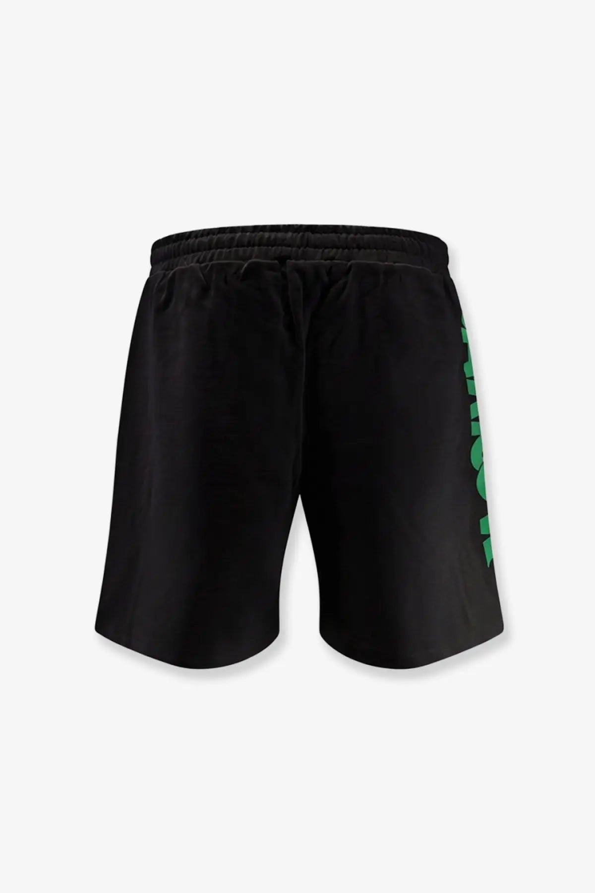 Barrow men’s black cotton bermuda shorts with green vertical logo on the side