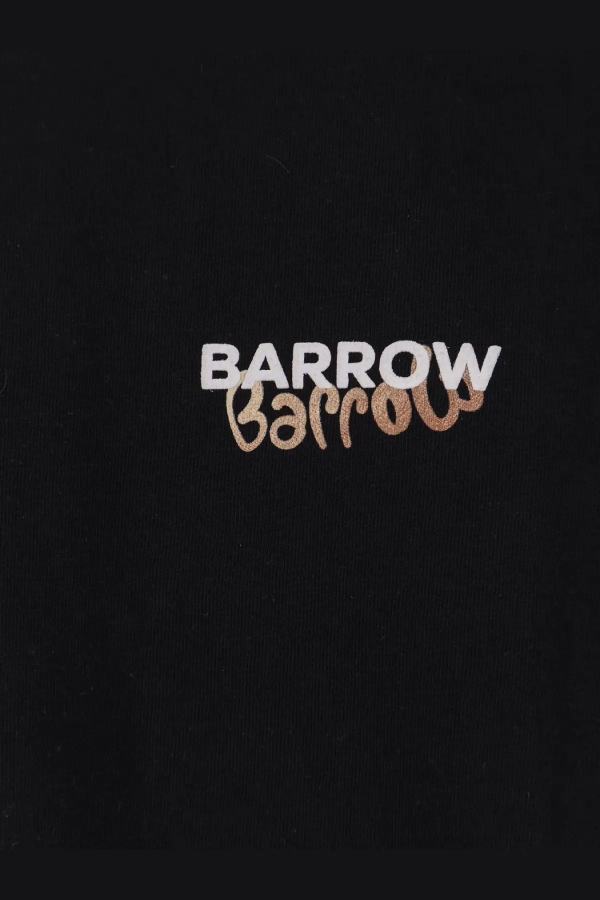 Black barrow men’s cotton sweatshirt with white and gold foil lettering on black fabric