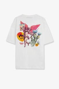 Barrow men’s white cotton short-sleeved t-shirt with colorful cupid graphic cacti and barrow greatest of all time text