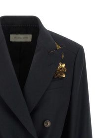 Dries Van Noten Barrysta Double Breasted Blazer Blue