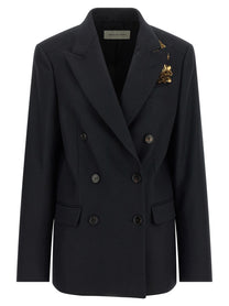 Dries Van Noten Barrysta Double Breasted Blazer Blue