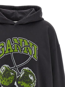 Ganni Basic Jersey Cherry Hoodie Grey