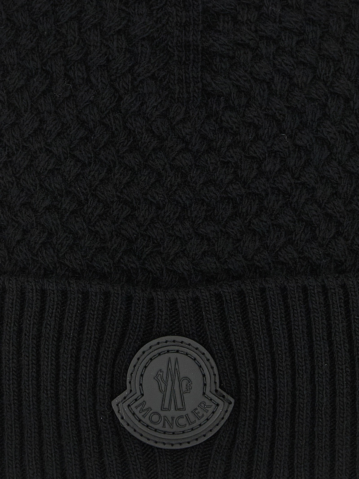 Moncler Basket Stitch Beanie Black