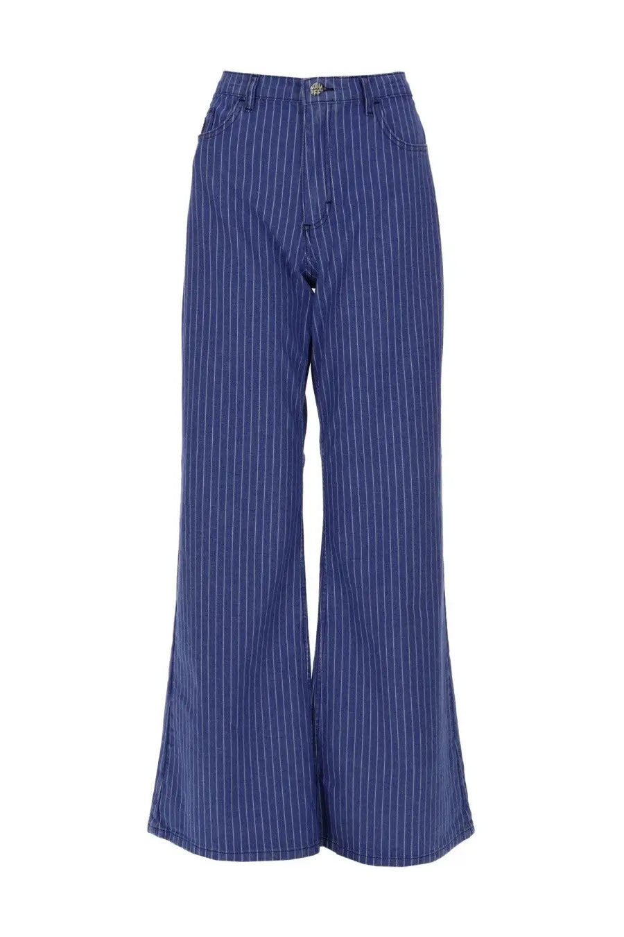 Baum und Pferdgarten women’s jeans Nilea blue blue pinstripe wide-leg high waist classic denim trousers