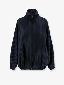The Frankie Shop Women's Baxter Pinstripe Recycled Material Jacket Blue