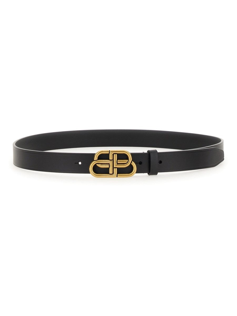 Balenciaga Women's BB Thin Belt Black