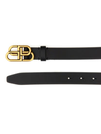 Balenciaga Women's BB Thin Belt Black