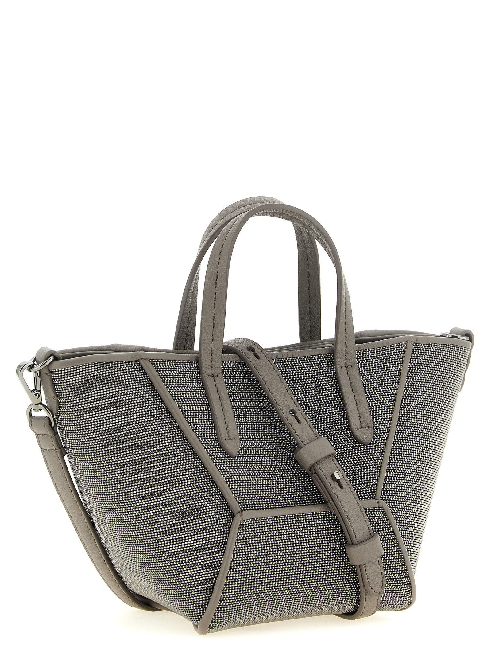 Brunello Cucinelli BC Duo Mini Precious Handbag Grey