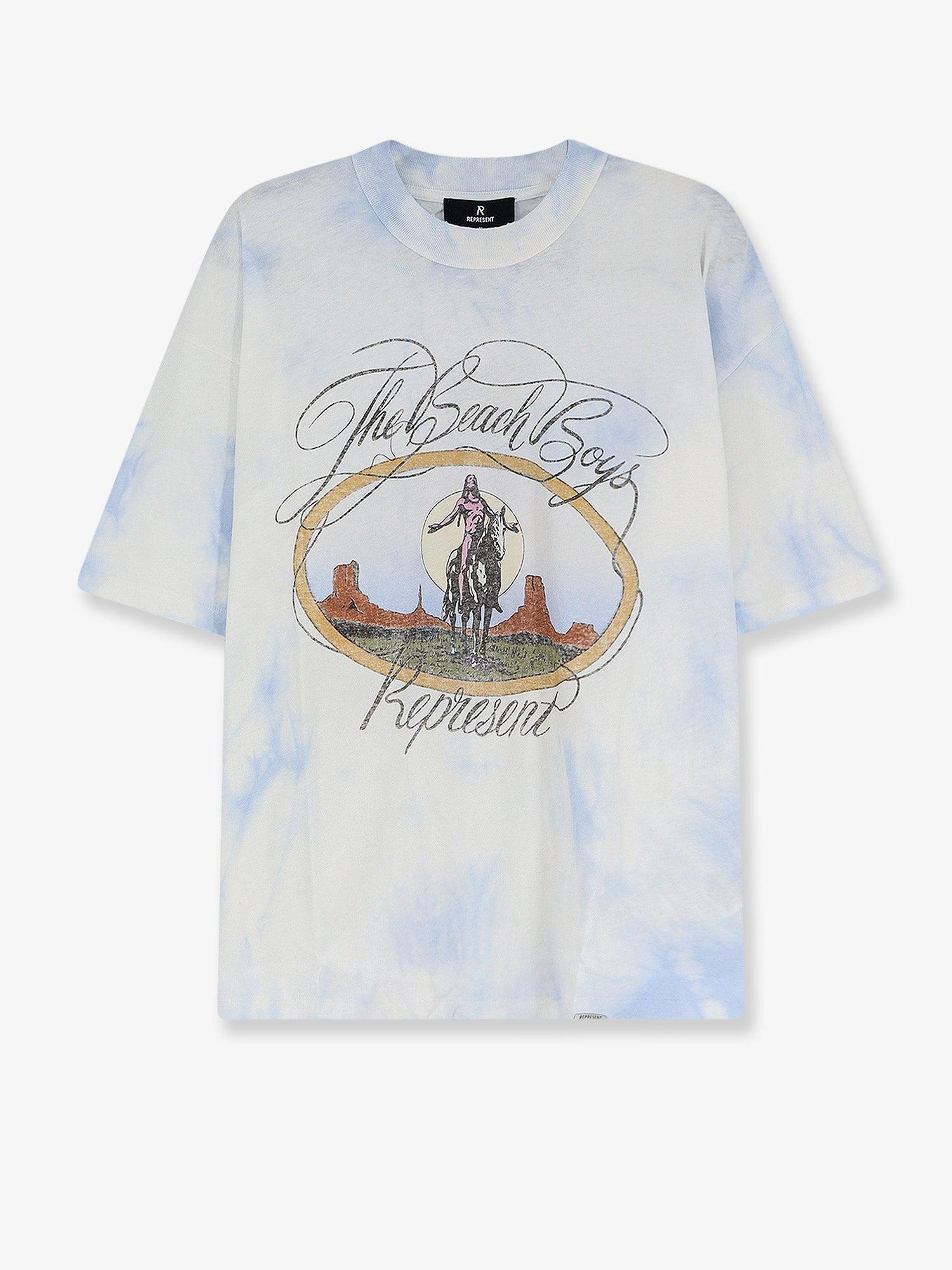 Represent Men's Beach Boys Cotton Blend Shirt Blue