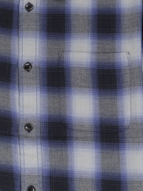 Stussy Men's Beach Ombre Plaid Madras Cotton Shirt Black