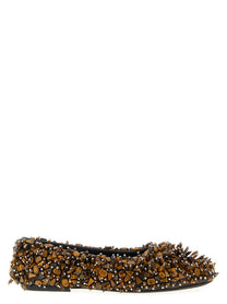 Dries Van Noten Beaded Ballet Flats Brown