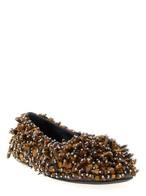 Dries Van Noten Beaded Ballet Flats Brown