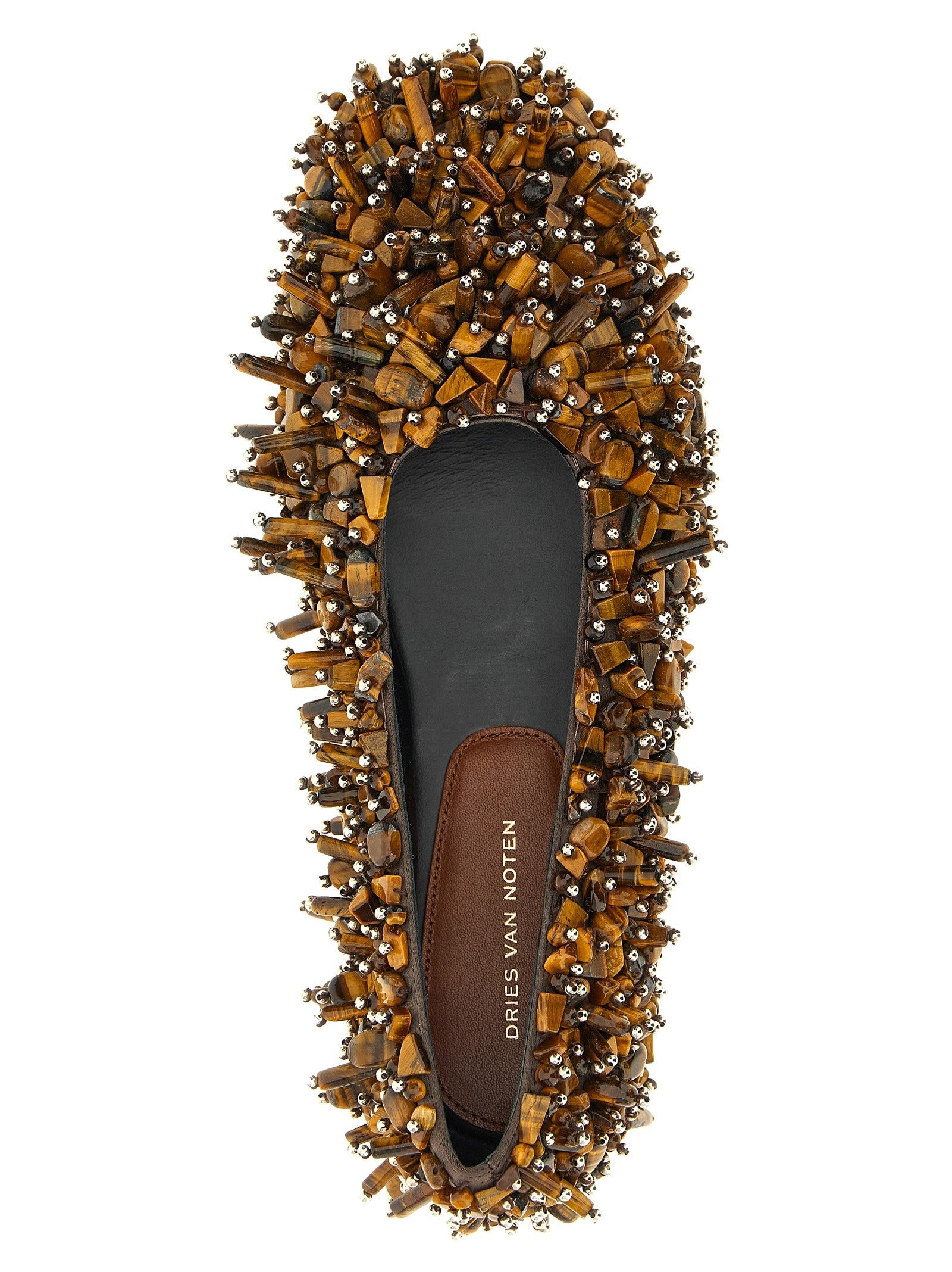 Dries Van Noten Beaded Ballet Flats Brown